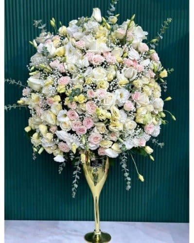 جام گل تبریک برای غرفه سازی نمایشگاه طلا 5387