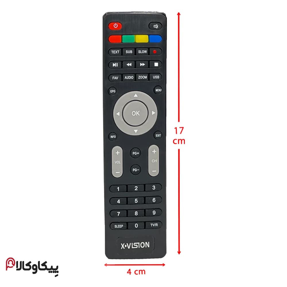 کنترل گیرنده دیجیتال Xvision ایکس ویژن Q9 دکمه طوسی — تصویر ۴