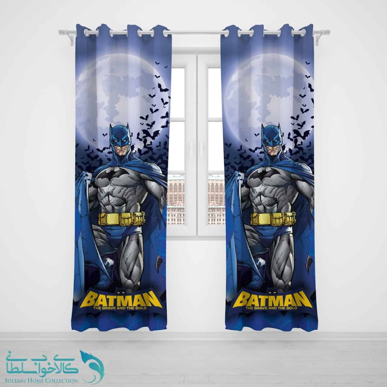 پرده پانچی اتاق کودک طرح بتمن کد A2734