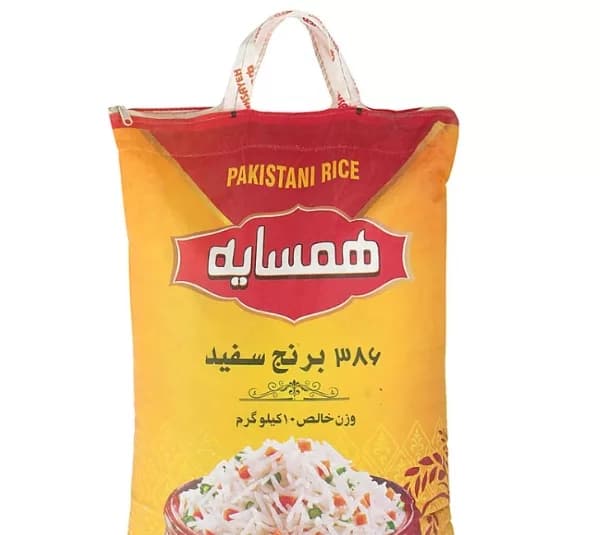 برنج باسماتی 386 پاکستانی همسایه وزن 10 کیلوگرم — تصویر ۲