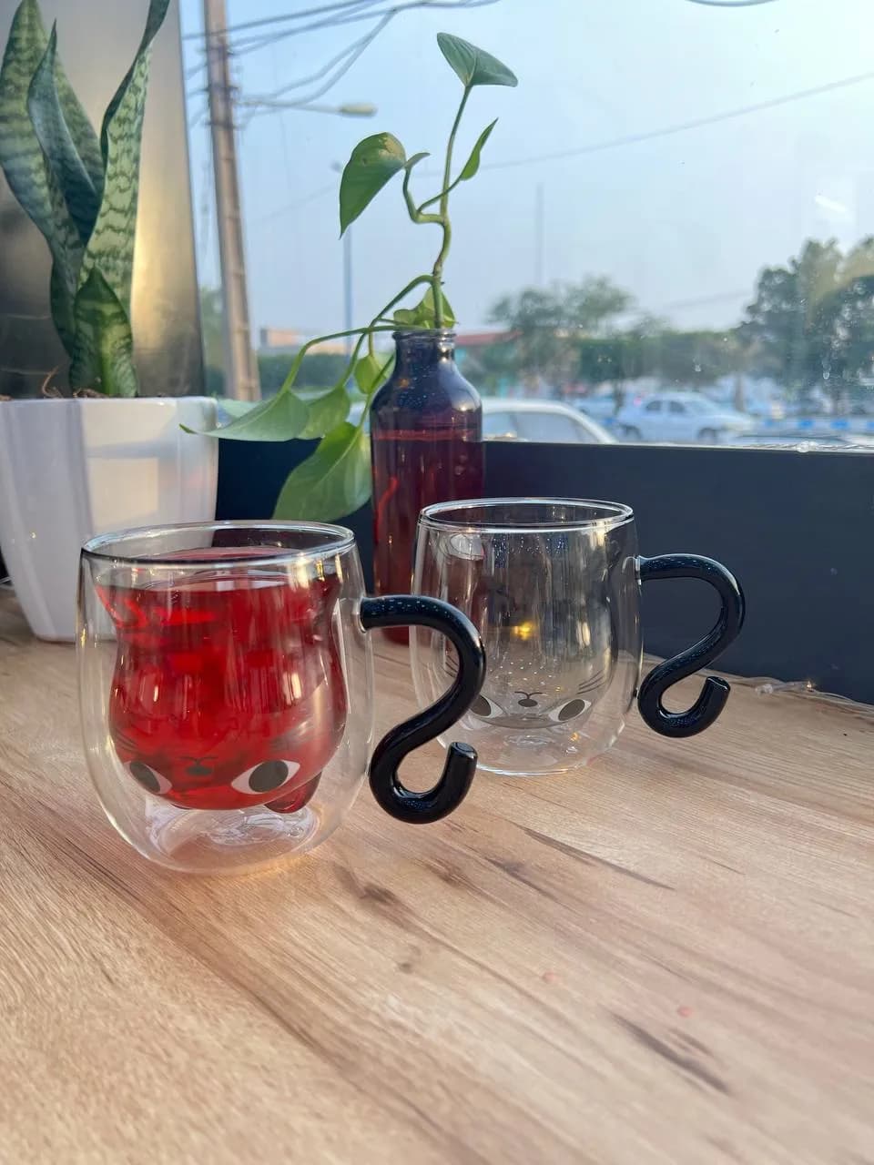 لیوان دوجداره گربه ای 2252-7 وارداتی (x)