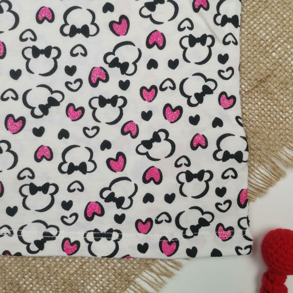 تیشرت نوزادی دخترانه آستین کوتاه برند disney طرح مینی موس قلب سفید رنگ – 18-24 ماه — تصویر ۴