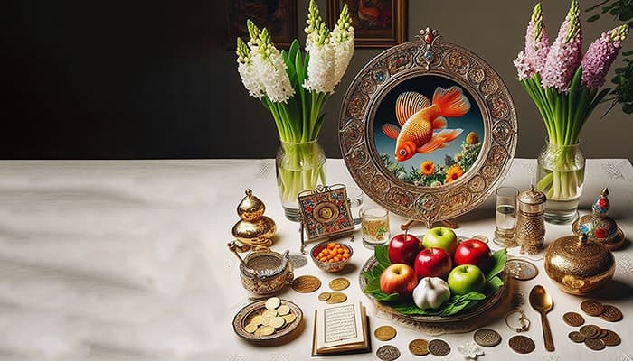 تصویر سفره هفت سین با فضای کپی
