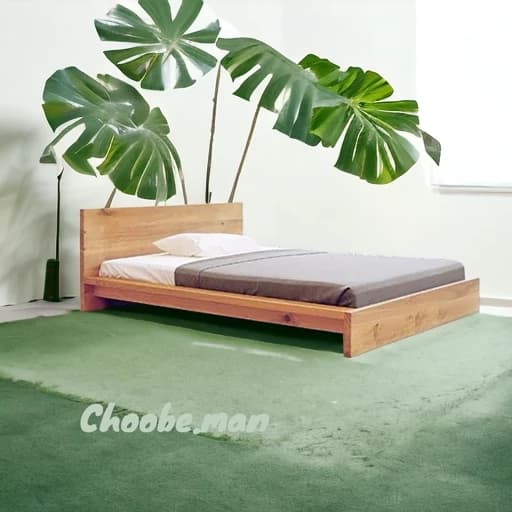 تخت خواب چوبی دو نفره مناسب تشک 180-200 مبلمان فرنا مدل 1140867