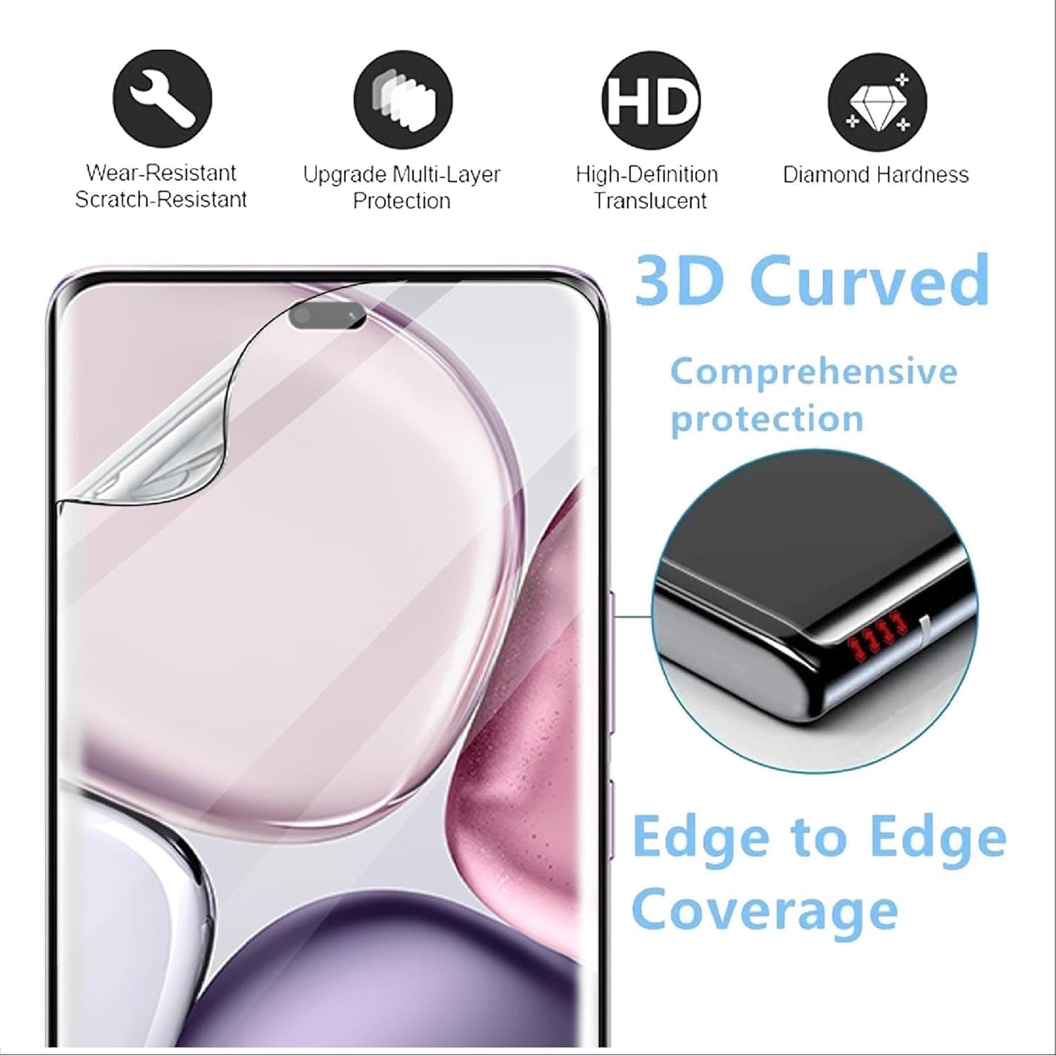 محافظ صفحه نمایش بادیگارد مدل Hydrogel مناسب برای گوشی موبایل آنر X9c — تصویر ۳