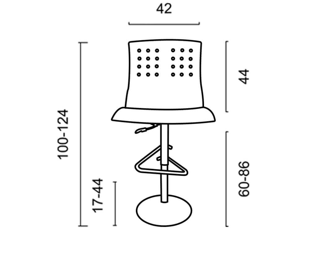 صندلی پایه کانتر ونتو KV355X داتیس — تصویر ۳