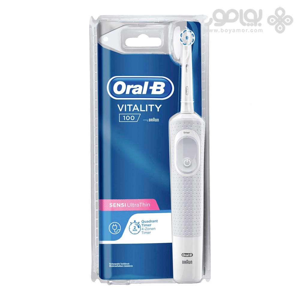مسواک برقی اورال بی VITALITY 100 SENSI ULTRATHIN رنگ سفید