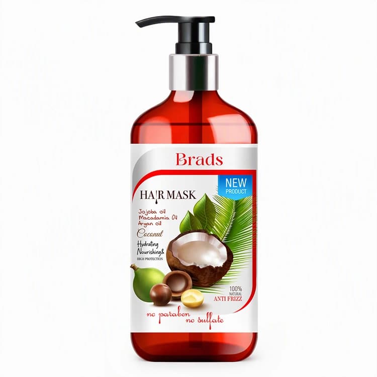 ماسک مو Brads مدل Hydrating and Nourishing حجم 500 میلی لیتر