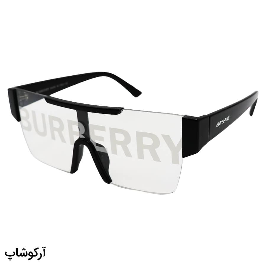 عینک دید در شب فانتزی برند باربری با فریم مشکی رنگ، عدسی بی رنگ و شفاف مدل 6106