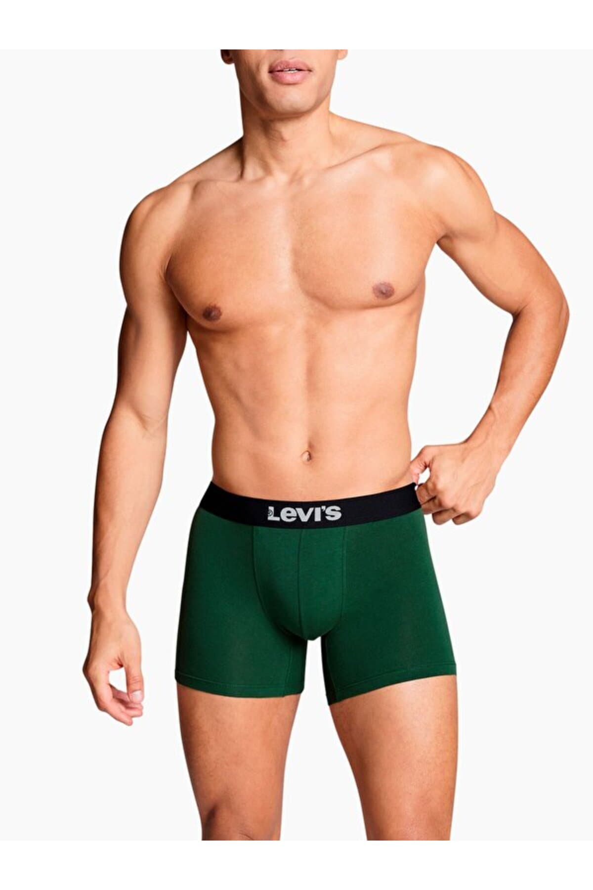 باکسر لیوایز مردانه پنبه ای آبی راسته باکسر فاق نرمال کژوال/روزمره | Levi’s 3714910250 PK