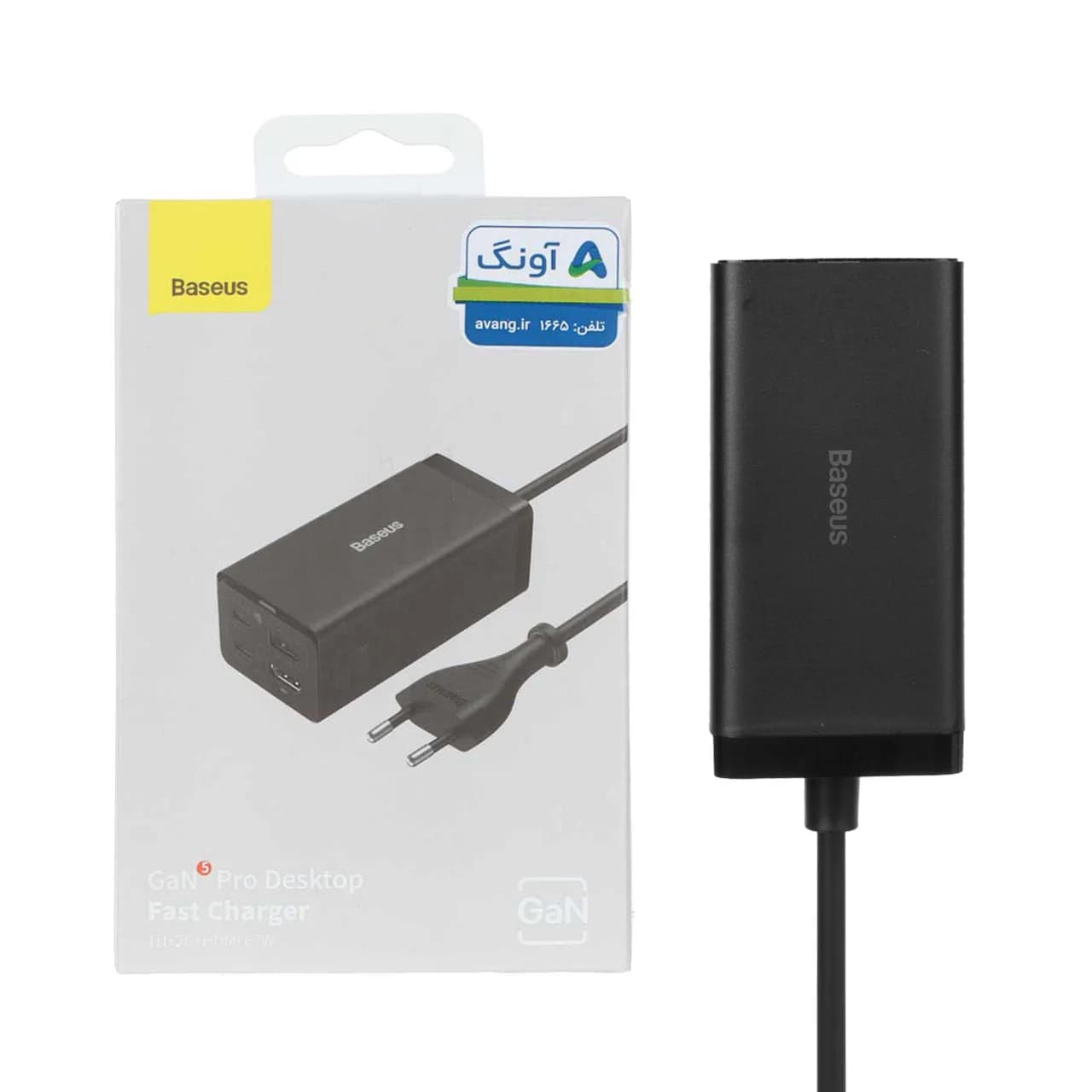 شارژر رومیزی فست چهار پورت Baseus مدل Gan5 Pro CCGP110201 67W – مشکی (گارانتی آونگ)