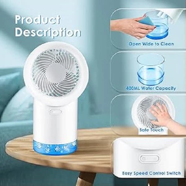 پنکه رومیزی مدل AIR COOLER FAN-365 ظرفیت 4000 میلی آمپر ساعت — تصویر ۷