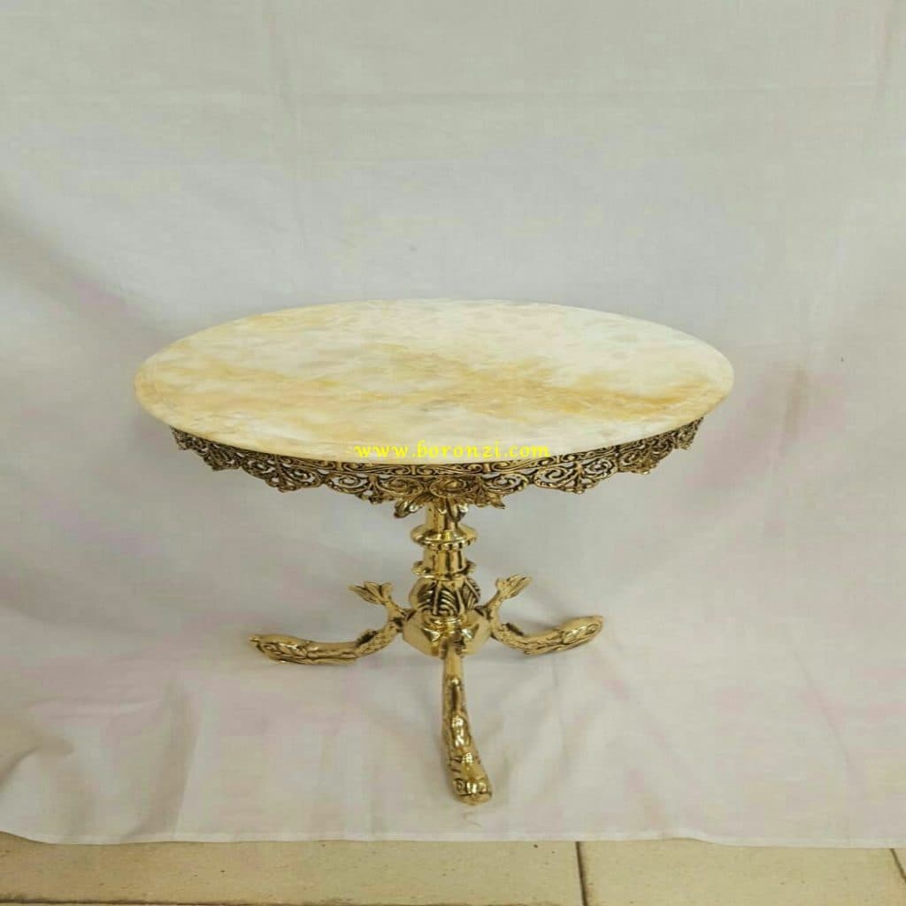 میز تلفن پایه ماهی گرد ریخته برنزی