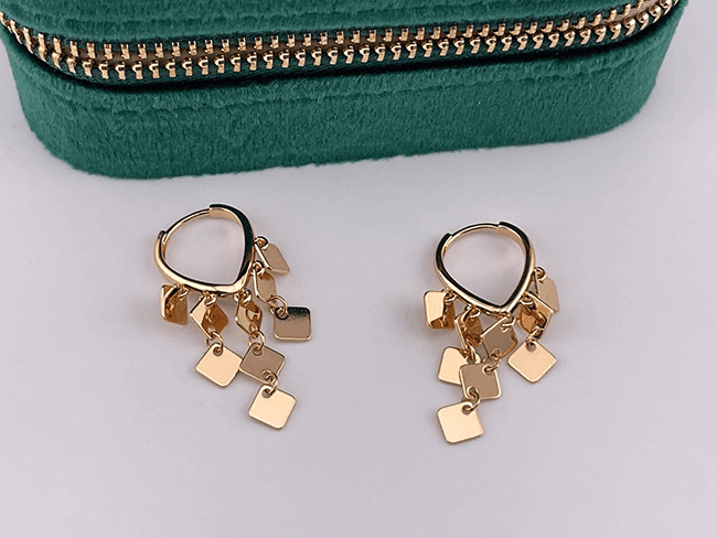 گوشواره حلقه ای طرح لوزی