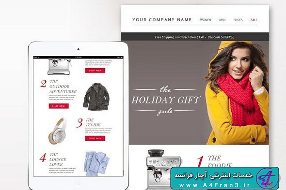 دانلود قالب فتوشاپ خبرنامه ایمیلی eCommerce