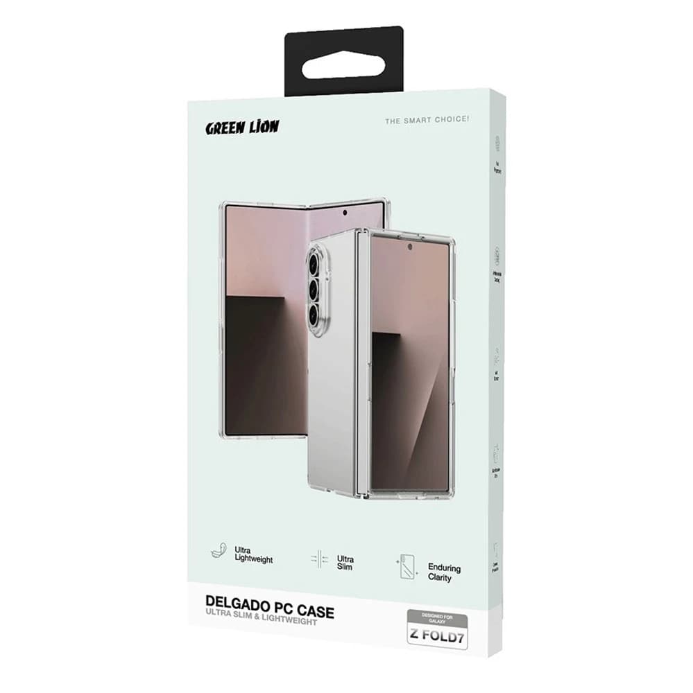 قاب Delgado تمام شفاف Samsung Galaxy Z Fold 7 مارک Green Lion — تصویر ۳