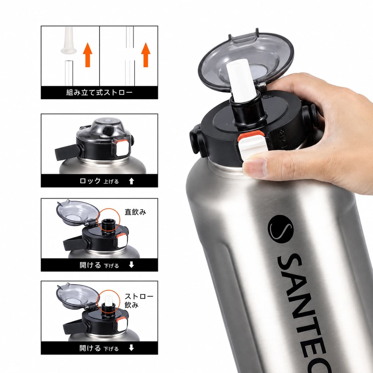 فلاسک دوجداره سانتکو SANTECO مدل HD-1900-117C ظرفیت 1900 میلی لیتر — تصویر ۴