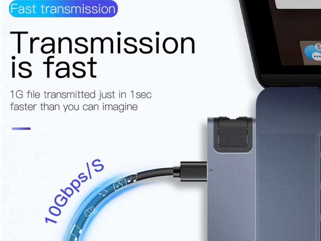 هاب 7 پورت تایپ سی بیسوس Baseus Thunderbolt 7 in 1 HUB 100W CAHUB-L0G — تصویر ۴