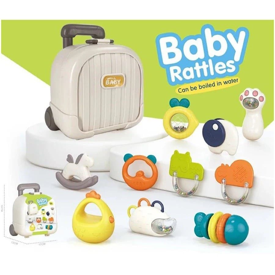 ست دندانگیر و جغجغه چمدانی Baby Rattle