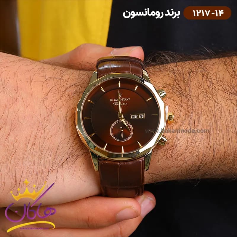 ساعت رومانسون مردانه بند چرمی 1217/14 — تصویر ۲