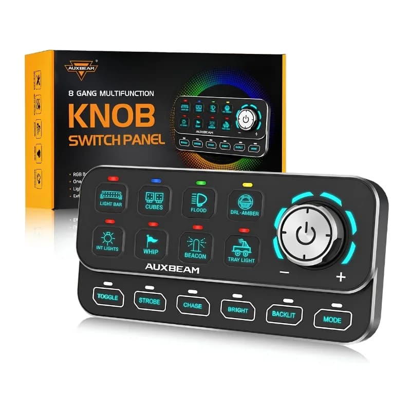 کنترل پنل و صفحه کلید فشاری 6 کلید (Auxbeam) با چراغ پس زمینه RGB مدل KS-80