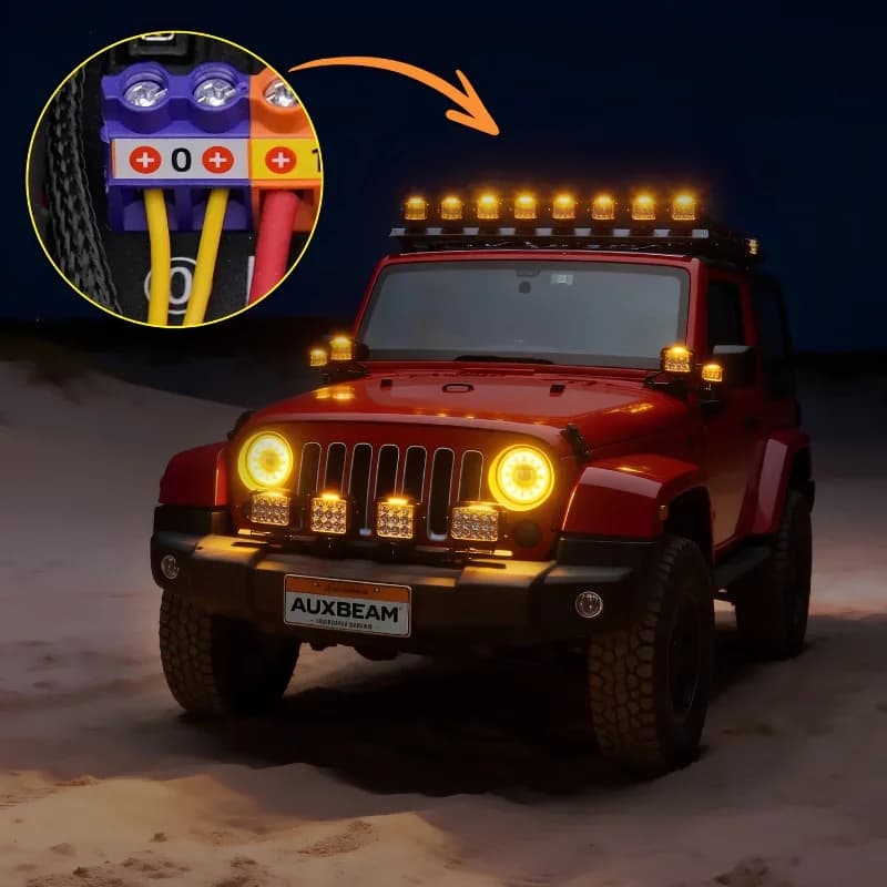 کنترل پنل و صفحه کلید فشاری 6 کلید (Auxbeam) با چراغ پس زمینه RGB مدل KS-80 — تصویر ۳