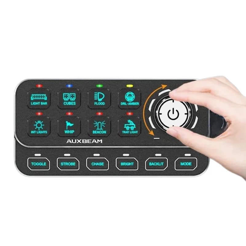 کنترل پنل و صفحه کلید فشاری 6 کلید (Auxbeam) با چراغ پس زمینه RGB مدل KS-80 — تصویر ۲