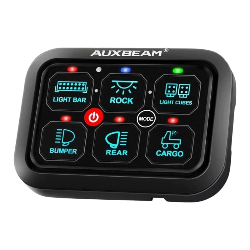 کنترل پنل و صفحه کلید فشاری 6 کلید (Auxbeam) با چراغ پس زمینه RGB مدل RA60