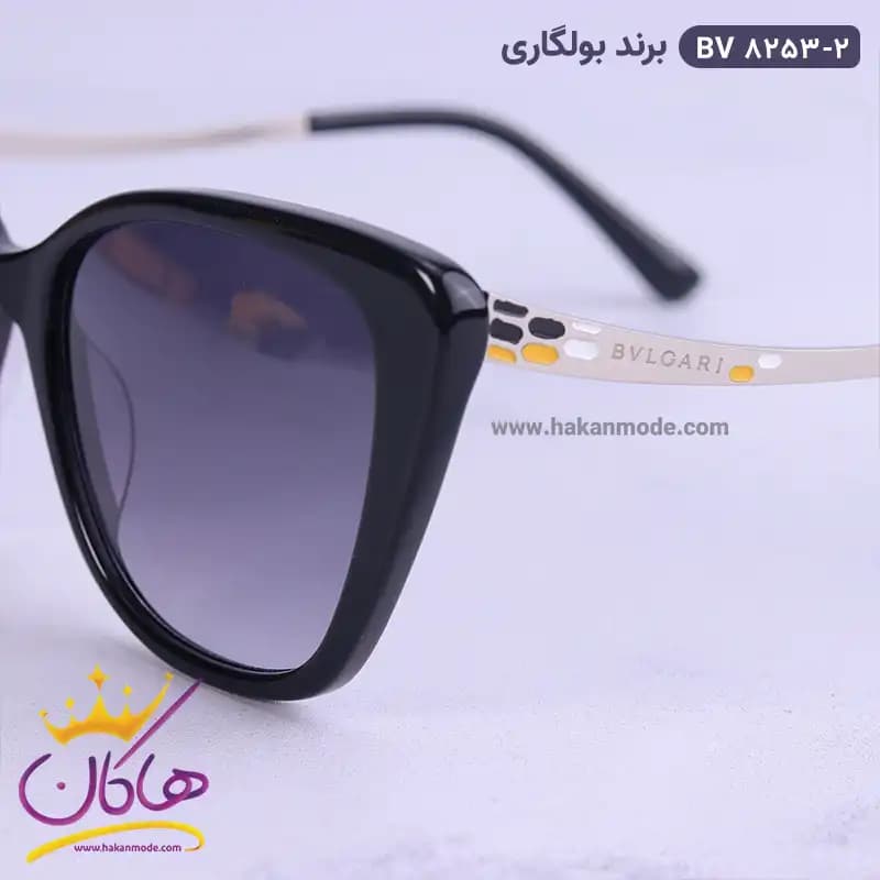 عینک آفتابی بولگاری زنانه گربه ای مشکی BV8253/2 — تصویر ۵
