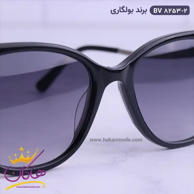 عینک آفتابی بولگاری زنانه گربه ای مشکی BV8253/2 — تصویر ۳