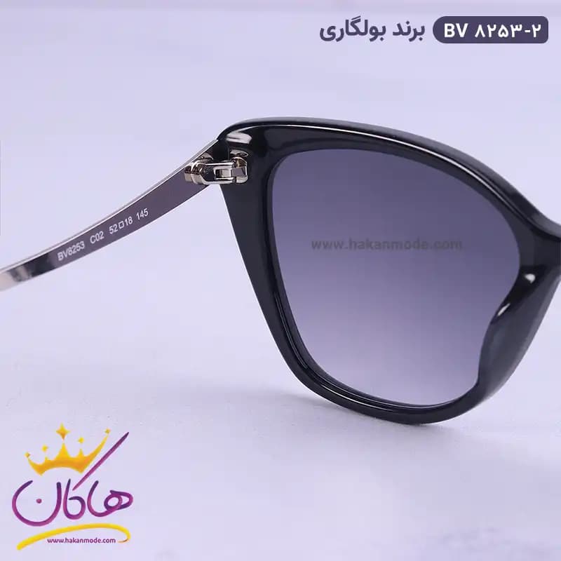 عینک آفتابی بولگاری زنانه گربه ای مشکی BV8253/2 — تصویر ۶