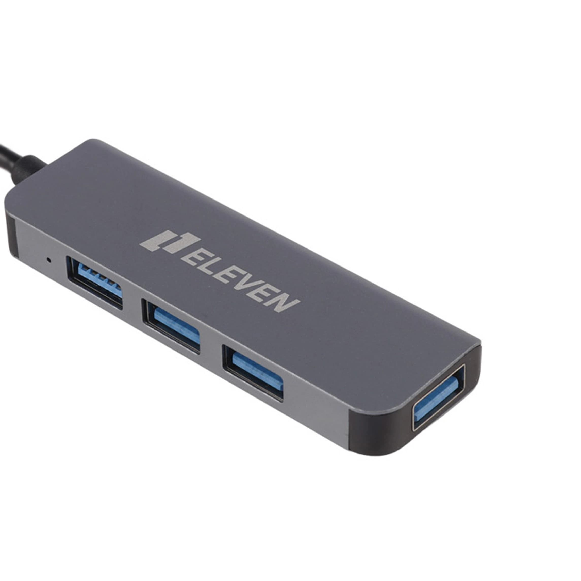 هاب USB چهار پورت با کابل تایپ سی Eleven H801 — تصویر ۲