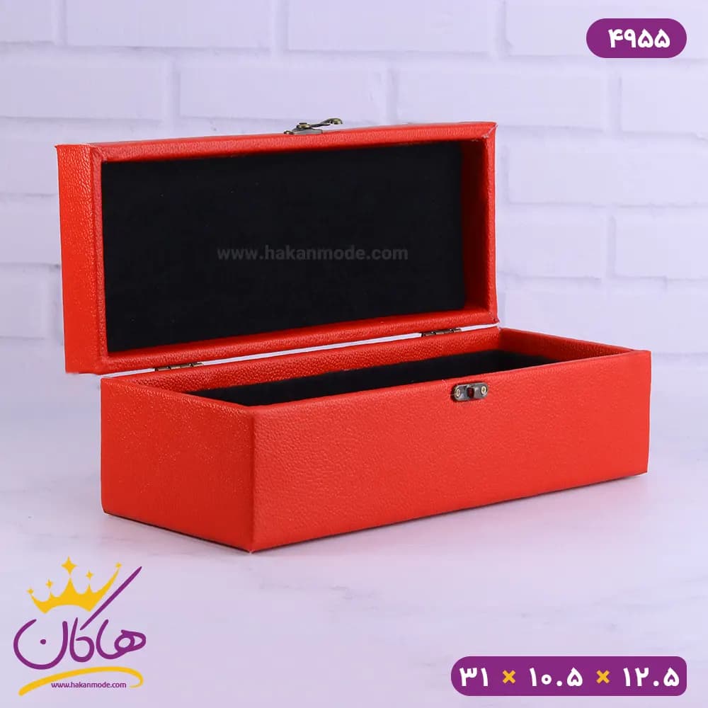 جعبه هدیه قرمز طرح دار | کد 4955 — تصویر ۲
