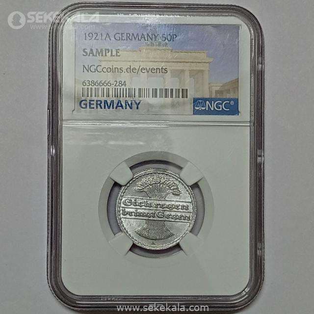 سکه 50 فنیگ آلمان وایمار 1921 (گرید شده توسط کمپانی معتبر NGC)