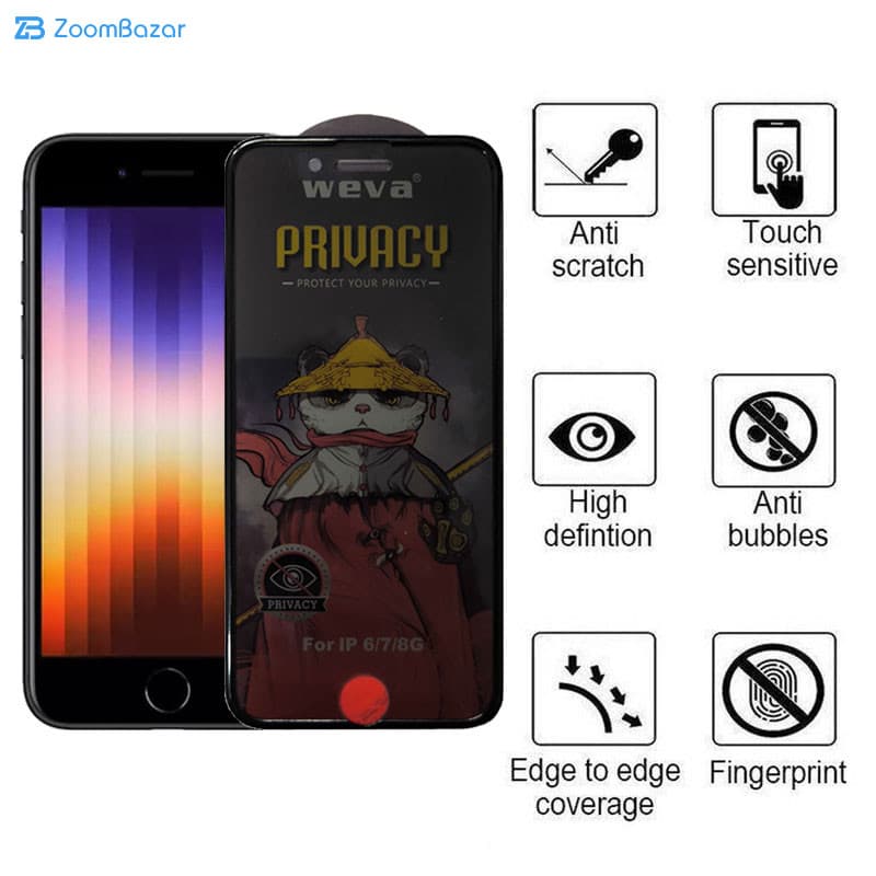 گلس اپیکوی مدل AirBag Privacy مناسب برای گوشی موبایل اپل iPhone 7/ 8/ SE 2020/ SE 2022 — تصویر ۳