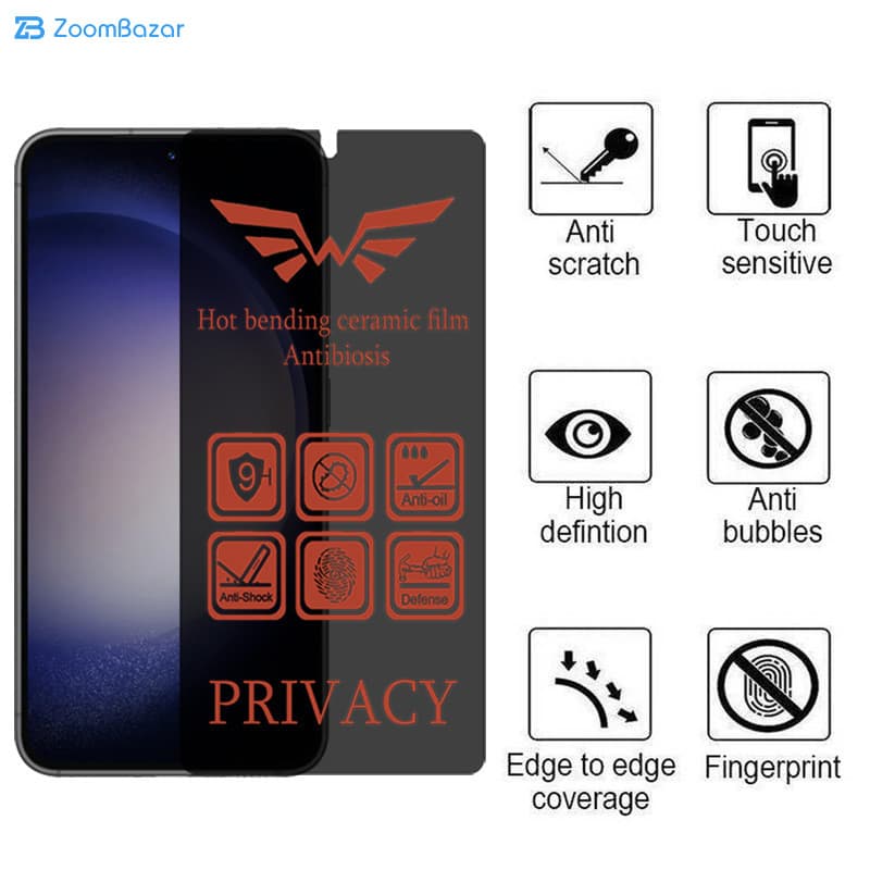 گلس پرایوسی اپیکوی مدل Nano-Privacy مناسب برای گوشی موبایل سامسونگ Galaxy S23 Plus/ S22 Plus — تصویر ۲