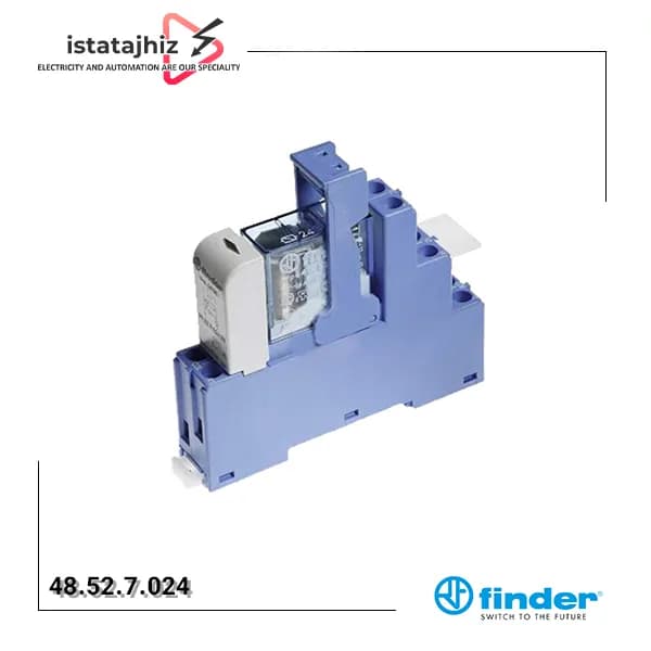 رله PLC فیندر 24V DC دو کنتاکت چنج آور 48.52.7.024