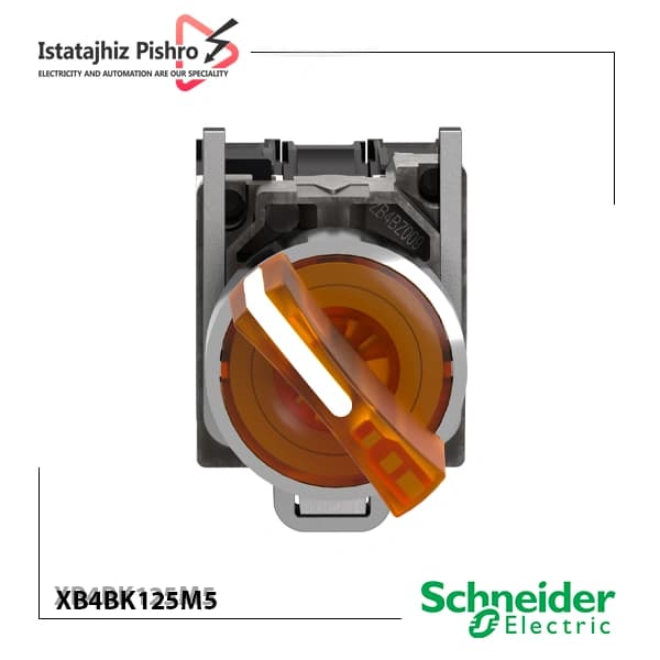 کلید فرمان یک طرفه ثابت چراغدار مدل XB4BK125M5 — تصویر ۲
