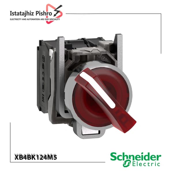 کلید فرمان یک طرفه ثابت چراغدار مدل XB4BK124M5 — تصویر ۲