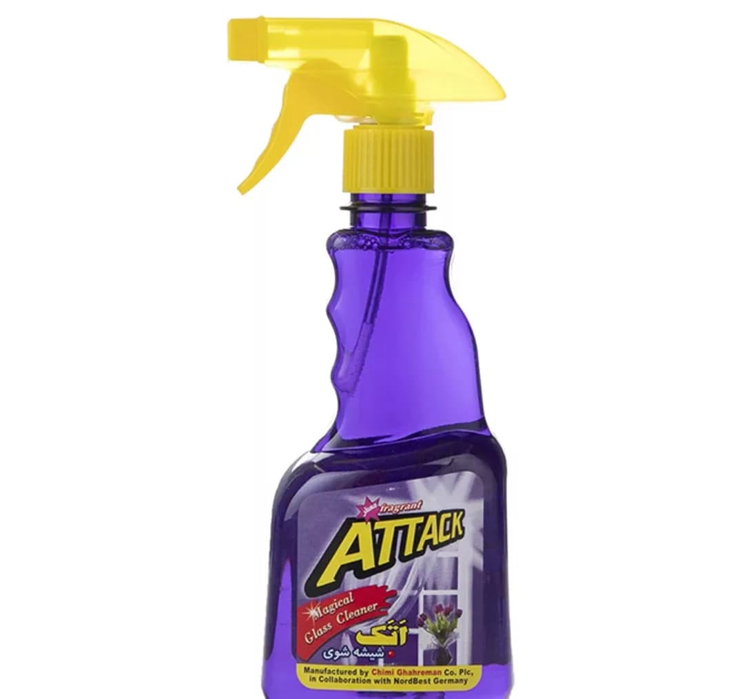 اسپری شیشه پاک کن اتک مدل Purple حجم 500 میلی لیتر مجموعه 2 عددی — تصویر ۲