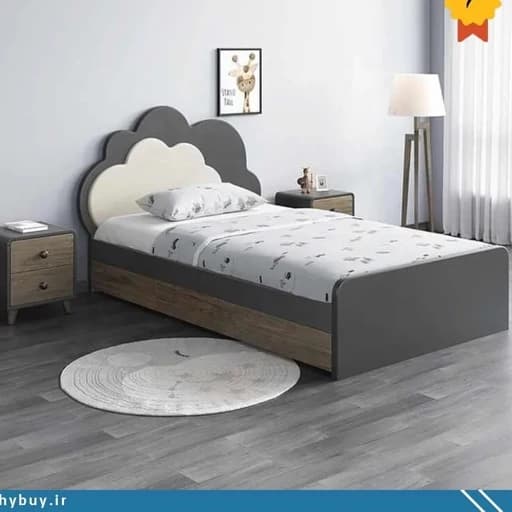 تخت خواب یک نفره همراه با دوعدد میز پایتختی F858 مبلمان فرنا مدل 1145715
