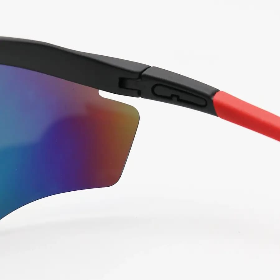 عینک ورزشی OAKLEY طرح M2 Frame با فریم مشکی مات، نیم فریم و لنز جیوهای و چند رنگ مدل OO9343 — تصویر ۵