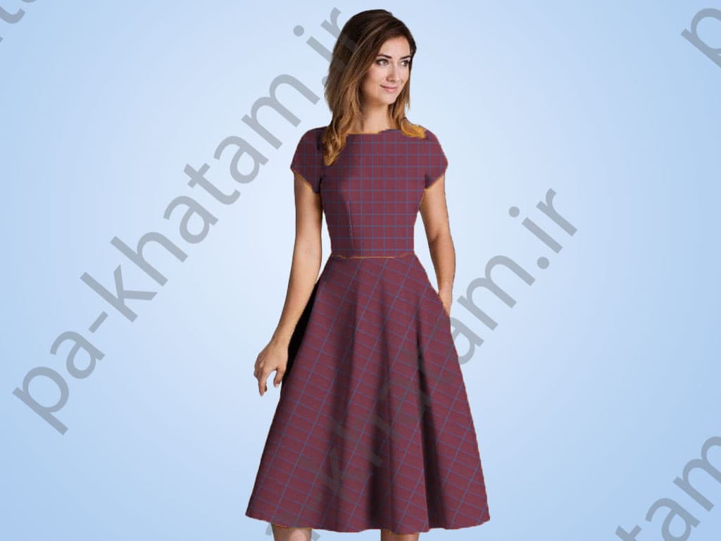 پارچه چهارخانه پنجره ای قرمز (پارچه چهارخانه متوسط عرض 1.5 متر) — تصویر ۸