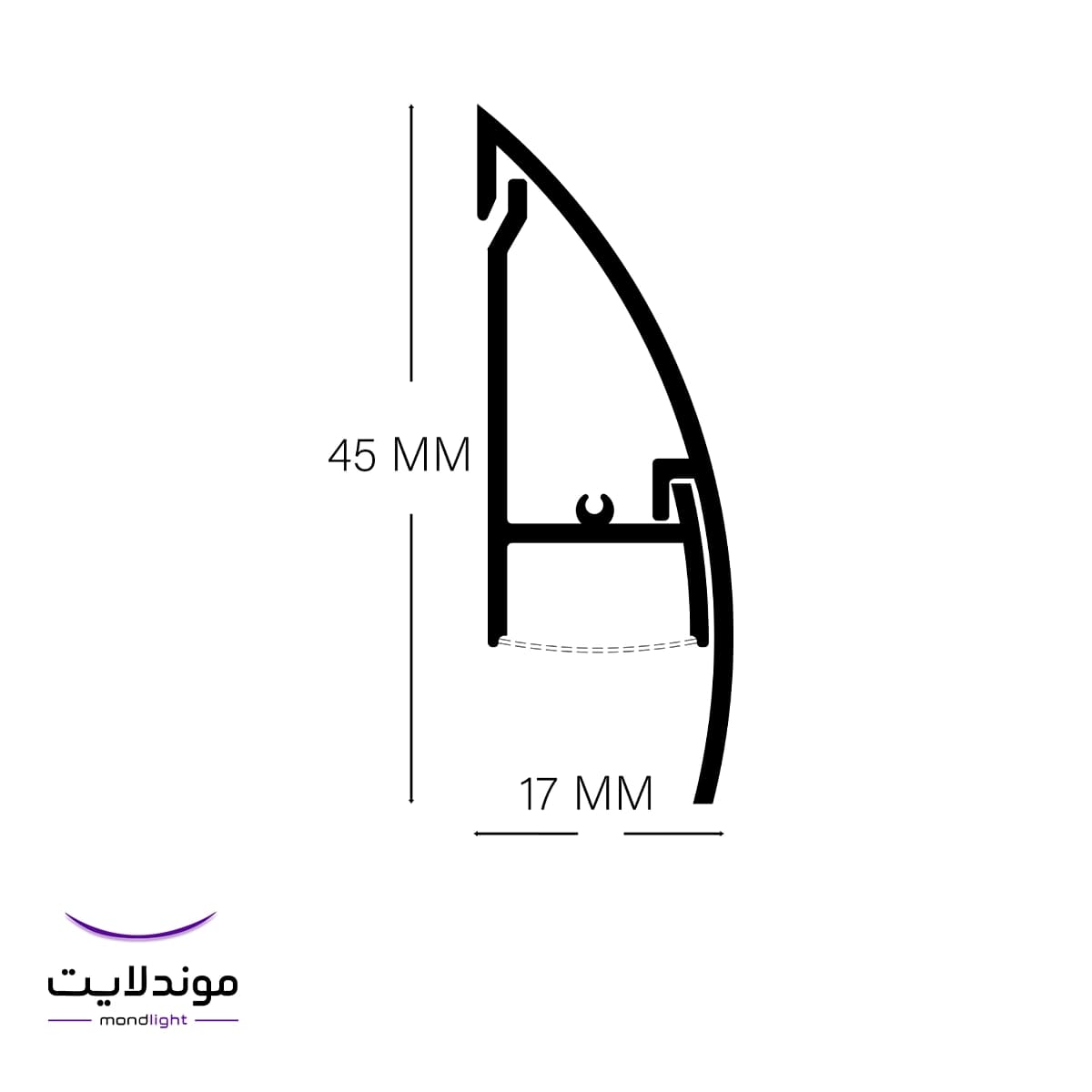 قرنیز نوری کد ML49 | برش 4.5سانتی متری | تکلاین | قرنیز — تصویر ۲