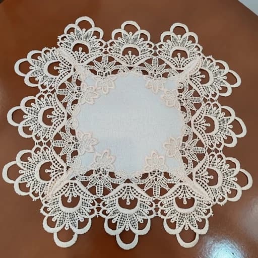 رومیزی مربع دور گیپور ابریشمی سایز 35 و سایز 25 سانت — تصویر ۵