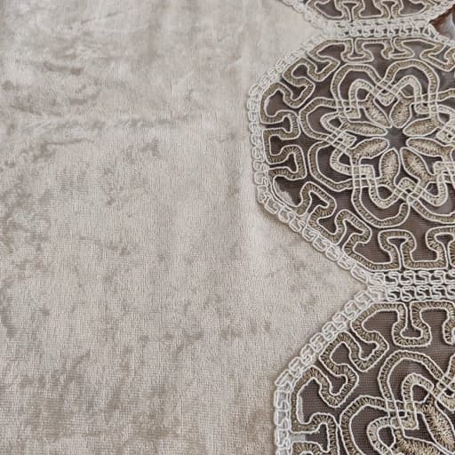 رومیزی غذاخوری 4 نفره مستطیل مخمل دانتل طرح هشت ضلعی 125*170 — تصویر ۶
