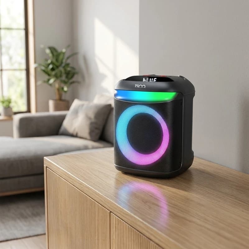 اسپیکر بلوتوثی قابل حمل تسکو مدل TS 23456 | توان 40 وات با نورپردازی RGB — تصویر ۴