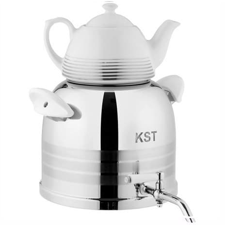 کتری قوری مدل گنبدی با قوری چینی KST-1050 کی اس تی
