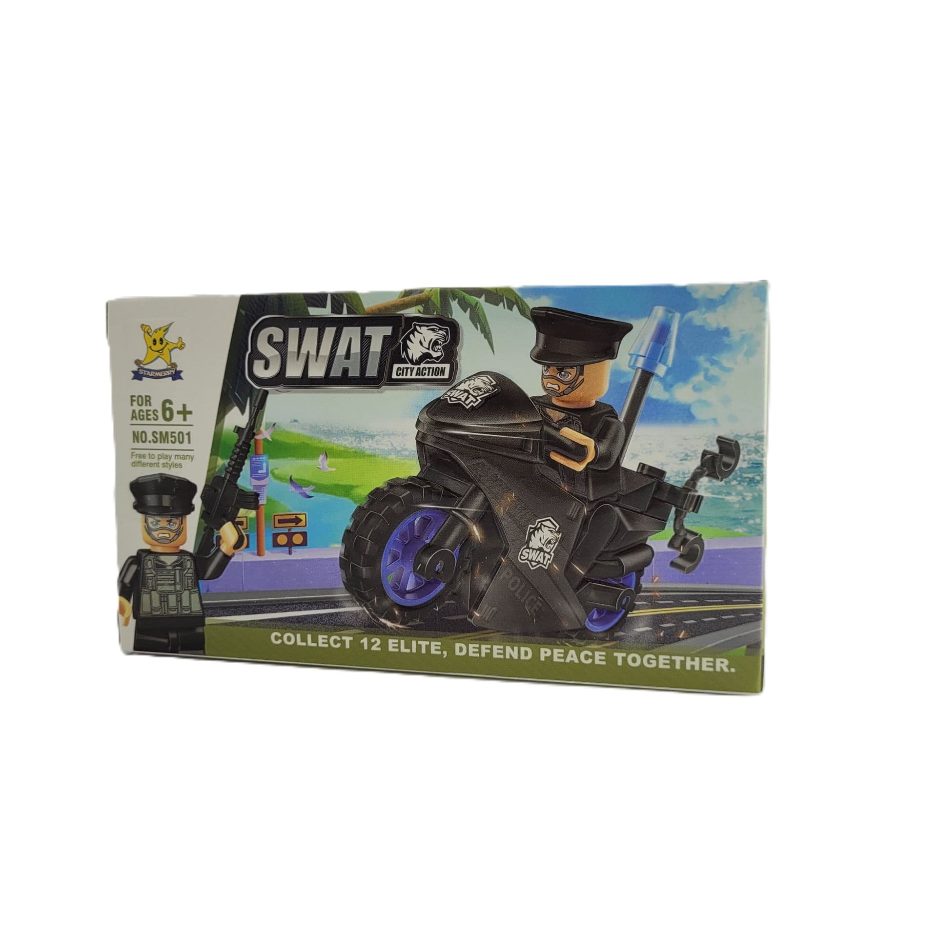 مینی فیگور لگویی مدل SWAT طرح موتورسوار کد SM501B-7
