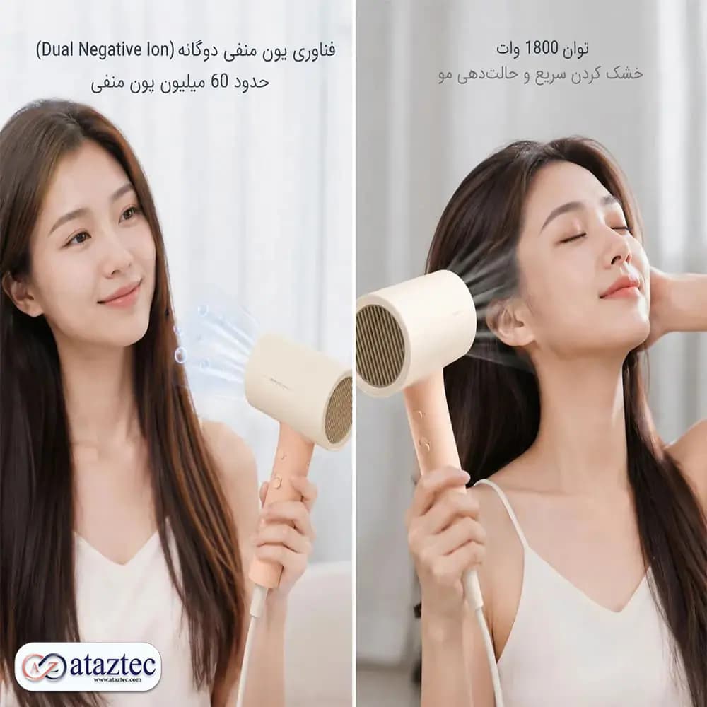 سشوار شیائومی دوکو مدل AN001 | موتور 1800 وات و فناوری یون منفی — تصویر ۳